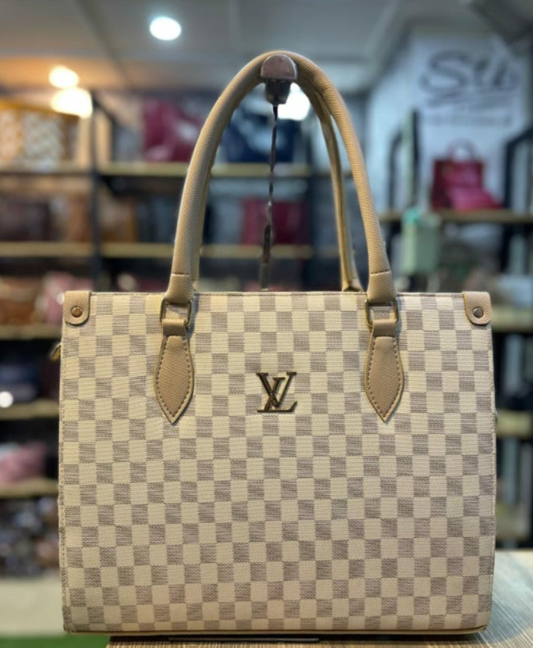 LV LUXE CHECK TOTE BAG