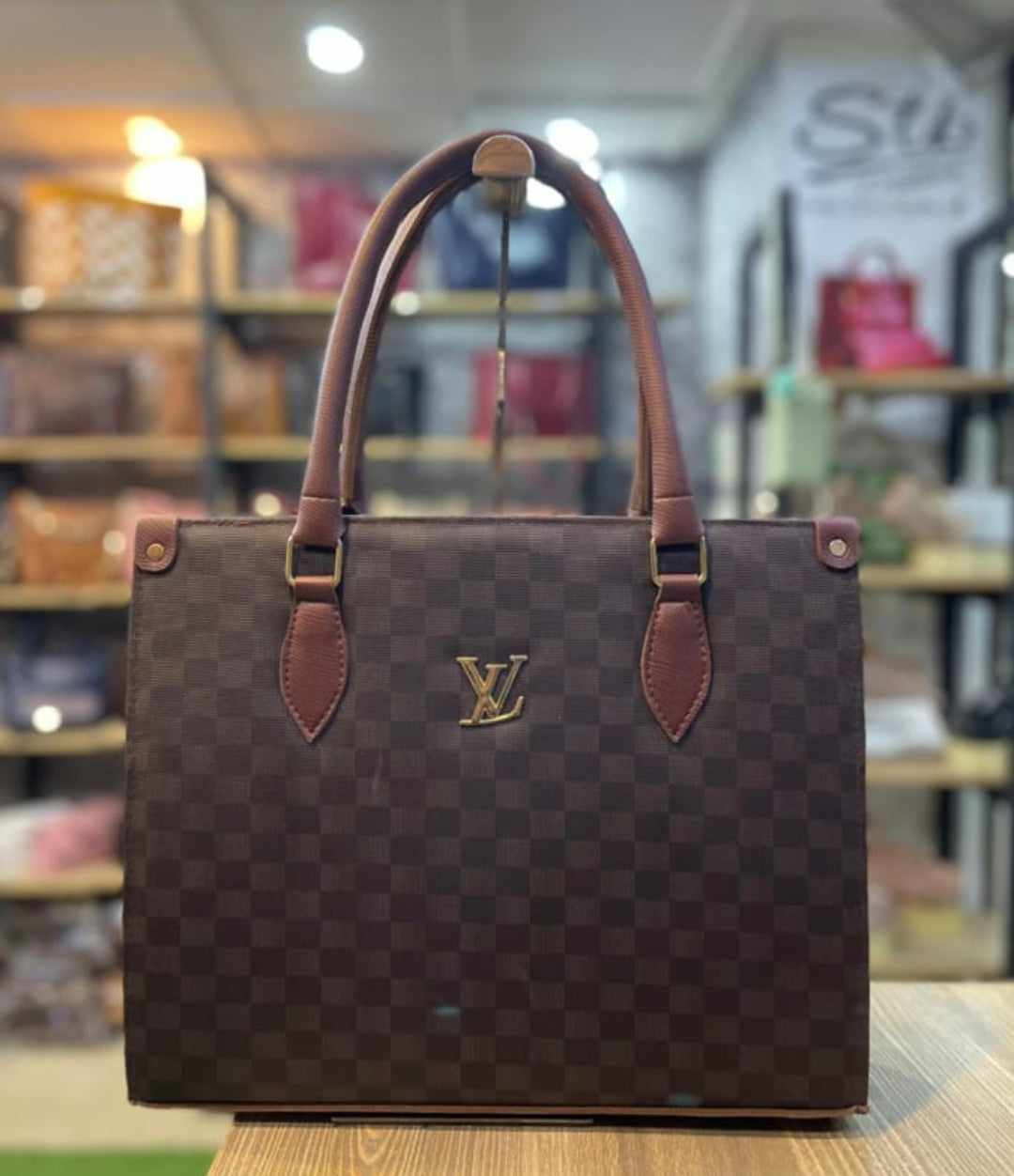 LV LUXE CHECK TOTE BAG