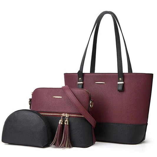 JACKOSE 3 PIECE MEHROON COLOR COMBINATION BAG